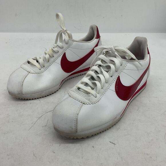 Nike Women's White  Red Cortez Sneakers - Size 9 - Picture 1 of 7